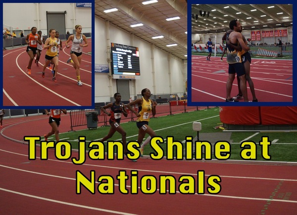The Trojan Men's and Women's track teams earned 11 All-American awards, 3 school records and a top ten team finish at the NJCAA Indoor National Meet.